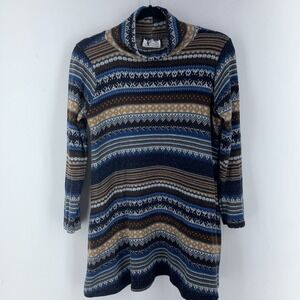 Christian Caliendo Womens Medium Tunic Pullover Sweater Fair Isle Cottage USA